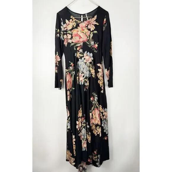Free People SMALL First Kiss Black Garden Print - Picture 2 of 6